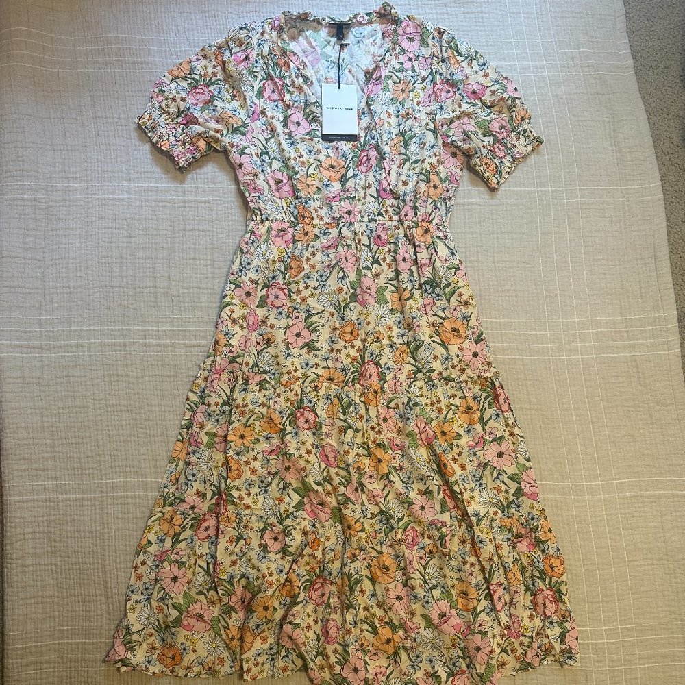 Floral ruffle maxi dress NWT